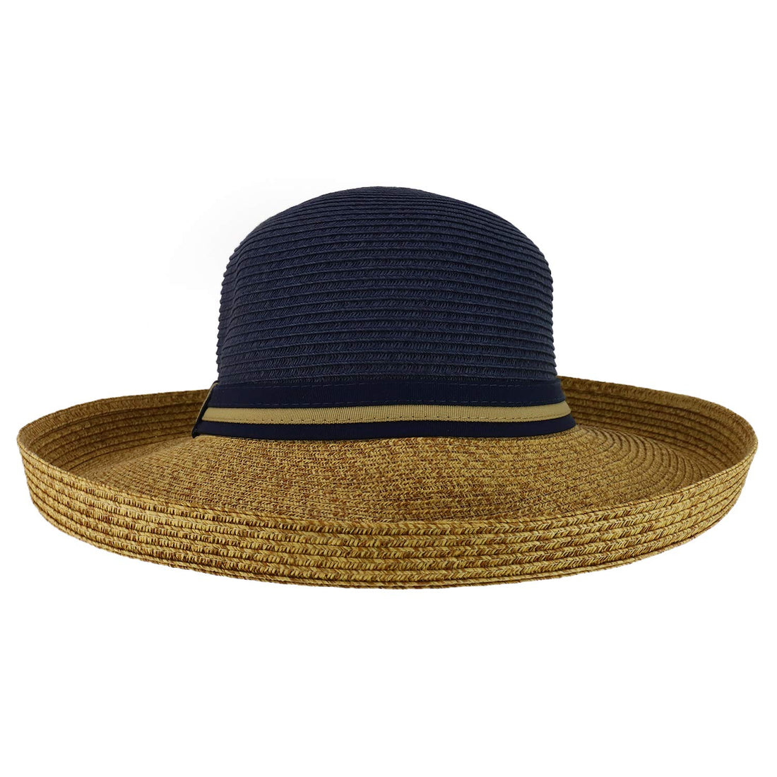 Trendy Apparel Shop UPF 50+ Women's Kettle Tweed Brim Paper Braid Sun Hat