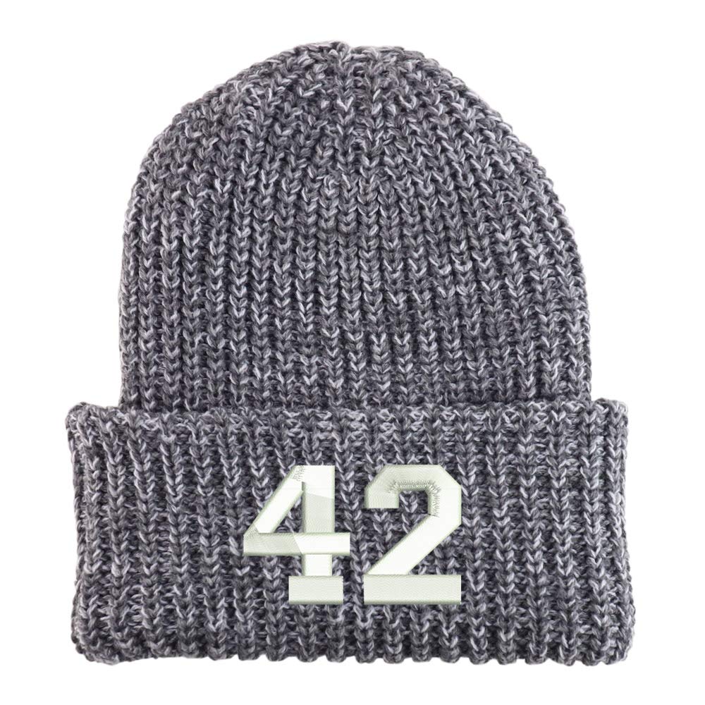 Trendy Apparel Shop Number 42 Collegiate Varsity Long Cuffed Ribbed Beanie