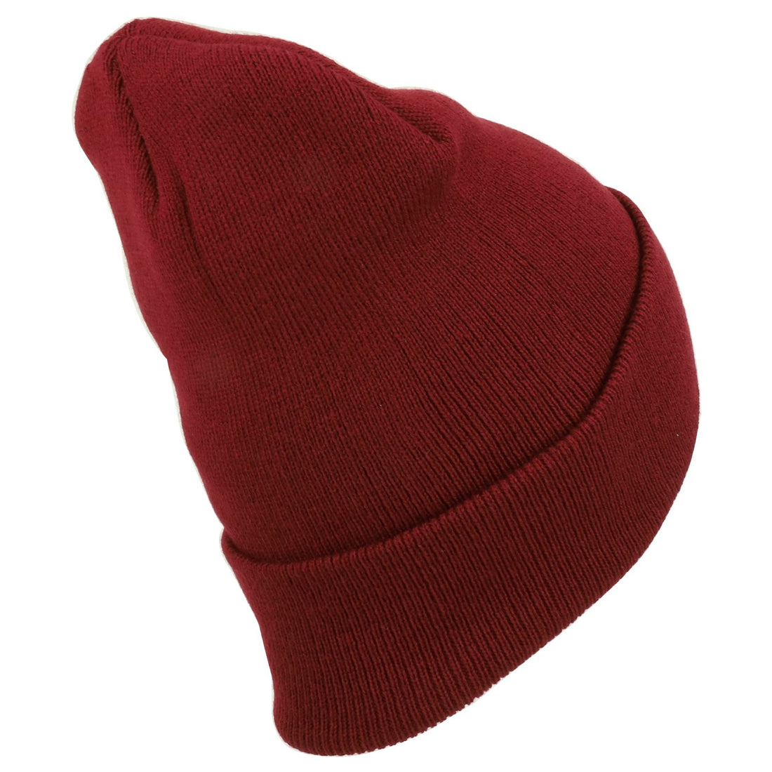 Trendy Apparel Shop Plain Long Cuff Winter Acrylic Beanie Cap