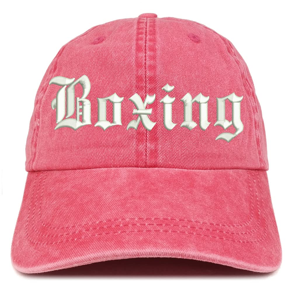 Trendy Apparel Shop Old English Boxing Washed Pigment Dyed Baseball Cap