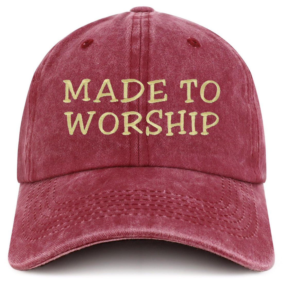 Trendy Apparel Shop Made to Worship Embroidered Pigment Dyed Cotton Baseball Cap
