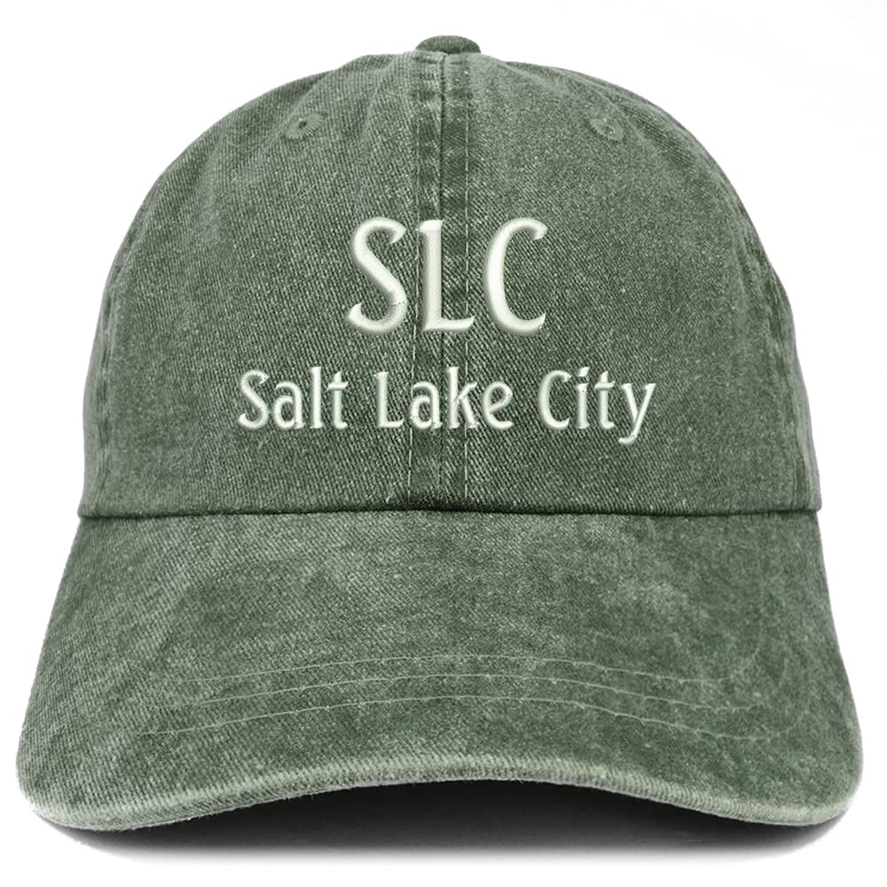 Trendy Apparel Shop SLC Salt Lake City Embroidered Pigment Dyed Washed Baseball Cap