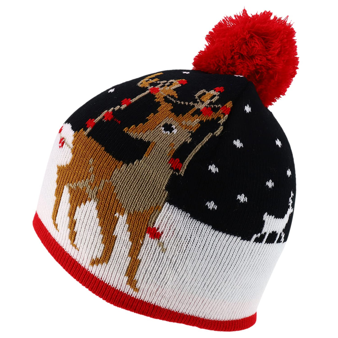 Trendy Apparel Shop 7 Styles Kids Christmas Winter Short Beanies with Pompom