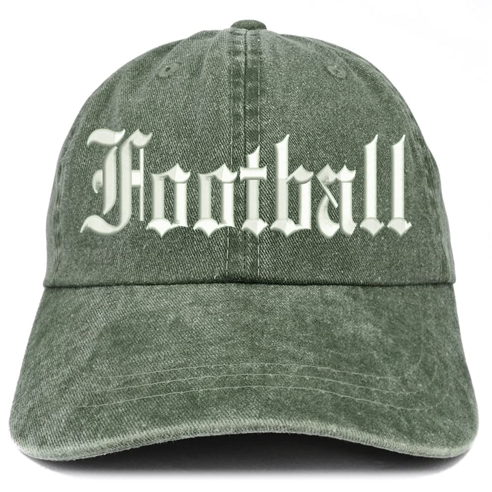 Trendy Apparel Shop Old English Football Washed Pigment Dyed Baseball Cap