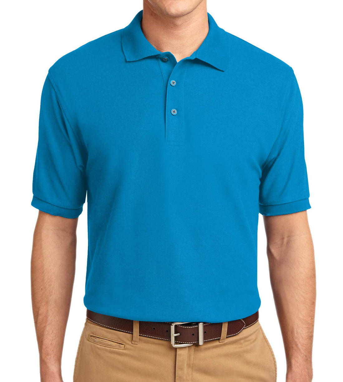 Trendy Apparel Shop Silky Classic Comfortable Fit Wrinkle Resistant Polyester Blend Men's Polo Big and Tall Shirt