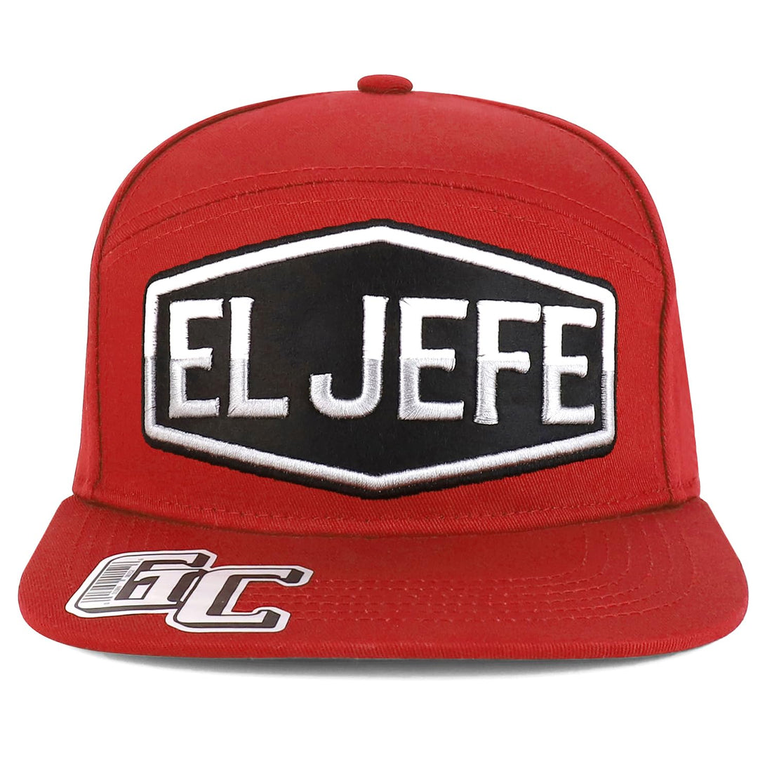 Trendy Apparel Shop El Jefe Embroidered 100% Cotton Flatbill Snapback Cap