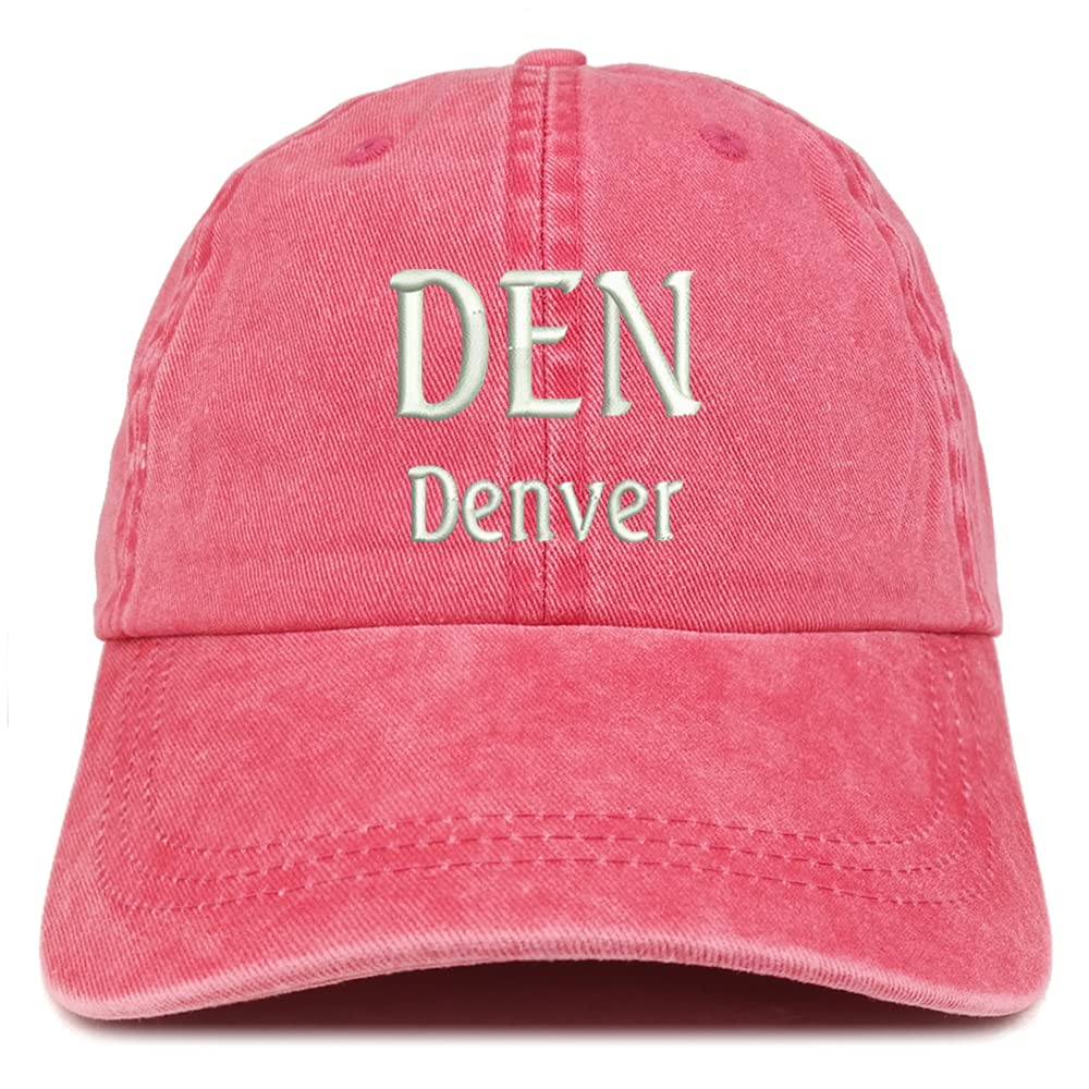Trendy Apparel Shop DEN Denver Embroidered Pigment Dyed Washed Baseball Cap