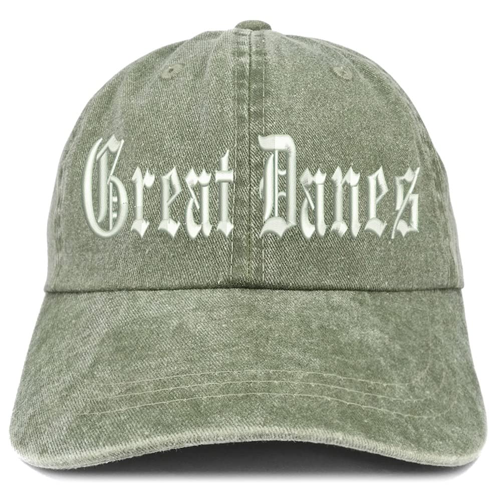 Trendy Apparel Shop Old English Great Danes Washed Pigment Dyed Baseball Cap