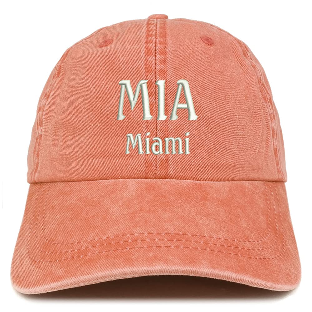 Trendy Apparel Shop MIA Miami Embroidered Pigment Dyed Washed Baseball Cap