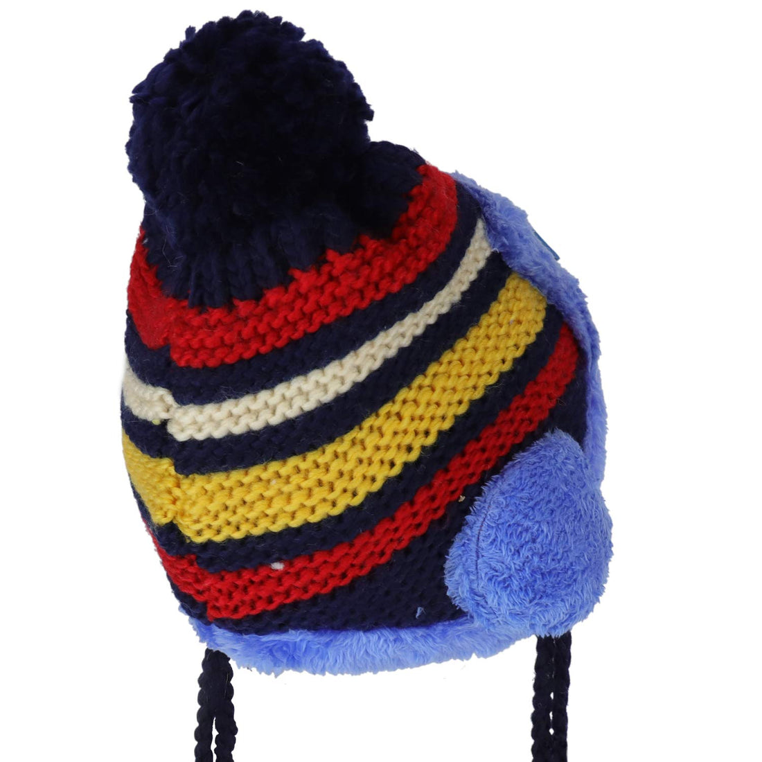 Trendy Apparel Shop Kid's Goggle Soft Fur Trimming Pom Knit Beanie Hat