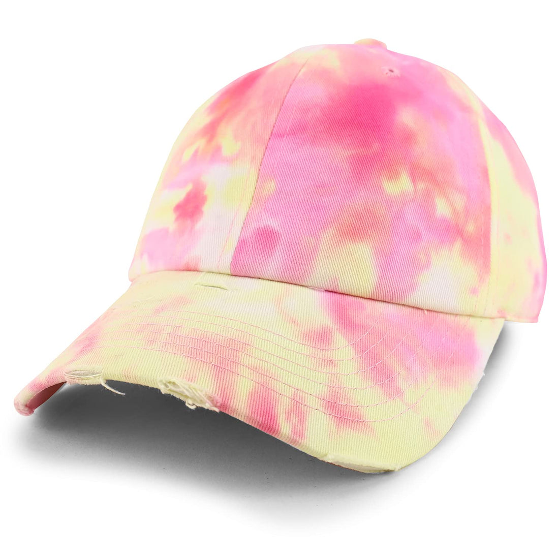Trendy Apparel Shop Plain Cotton Tie Dyed Patterned Soft Crown Baseball Cap