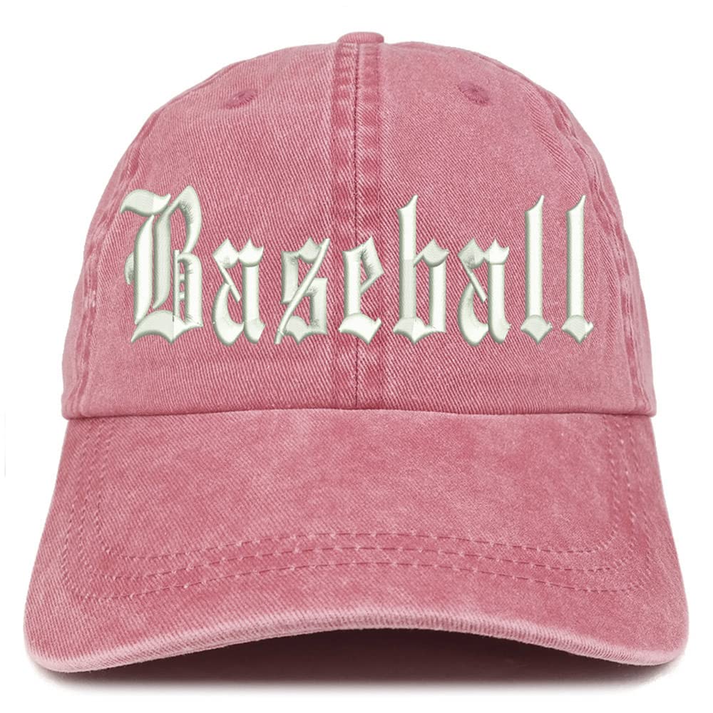 Trendy Apparel Shop Old English Baseball Washed Pigment Dyed Baseball Cap