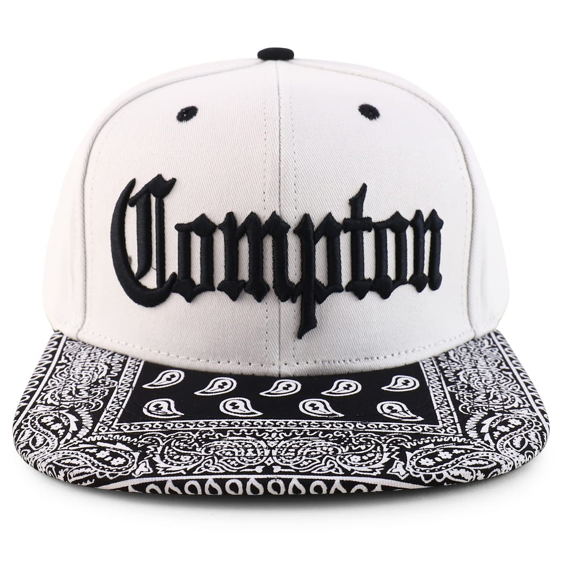 Trendy Apparel Shop Oversize XXL Old English Compton Embroidered Flatbill Snapback Baseball Cap