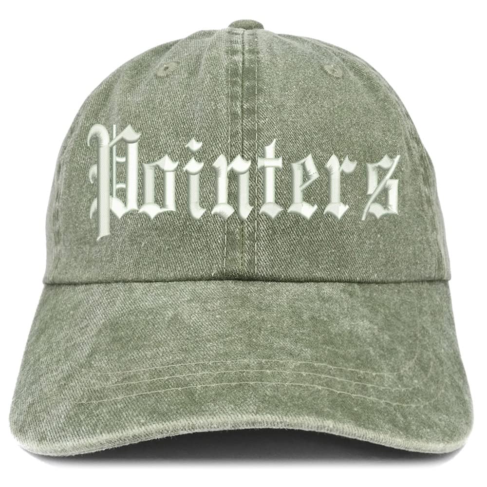 Trendy Apparel Shop Old English Pointers Washed Pigment Dyed Baseball Cap