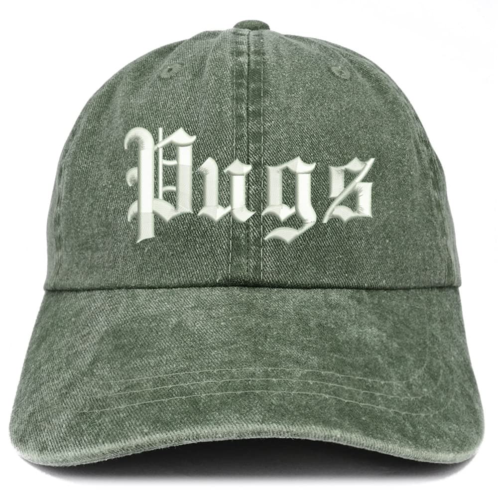Trendy Apparel Shop Old English Pugs Washed Pigment Dyed Baseball Cap