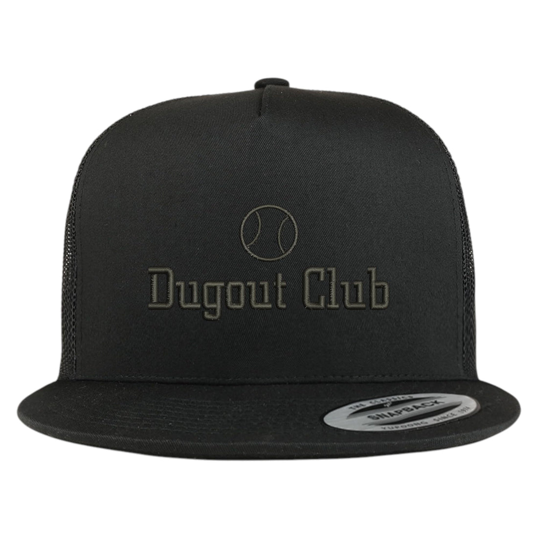Trendy Apparel Shop Football Dugout Club Embroidered 5 Panel Flatbill Trucker Mesh Cap