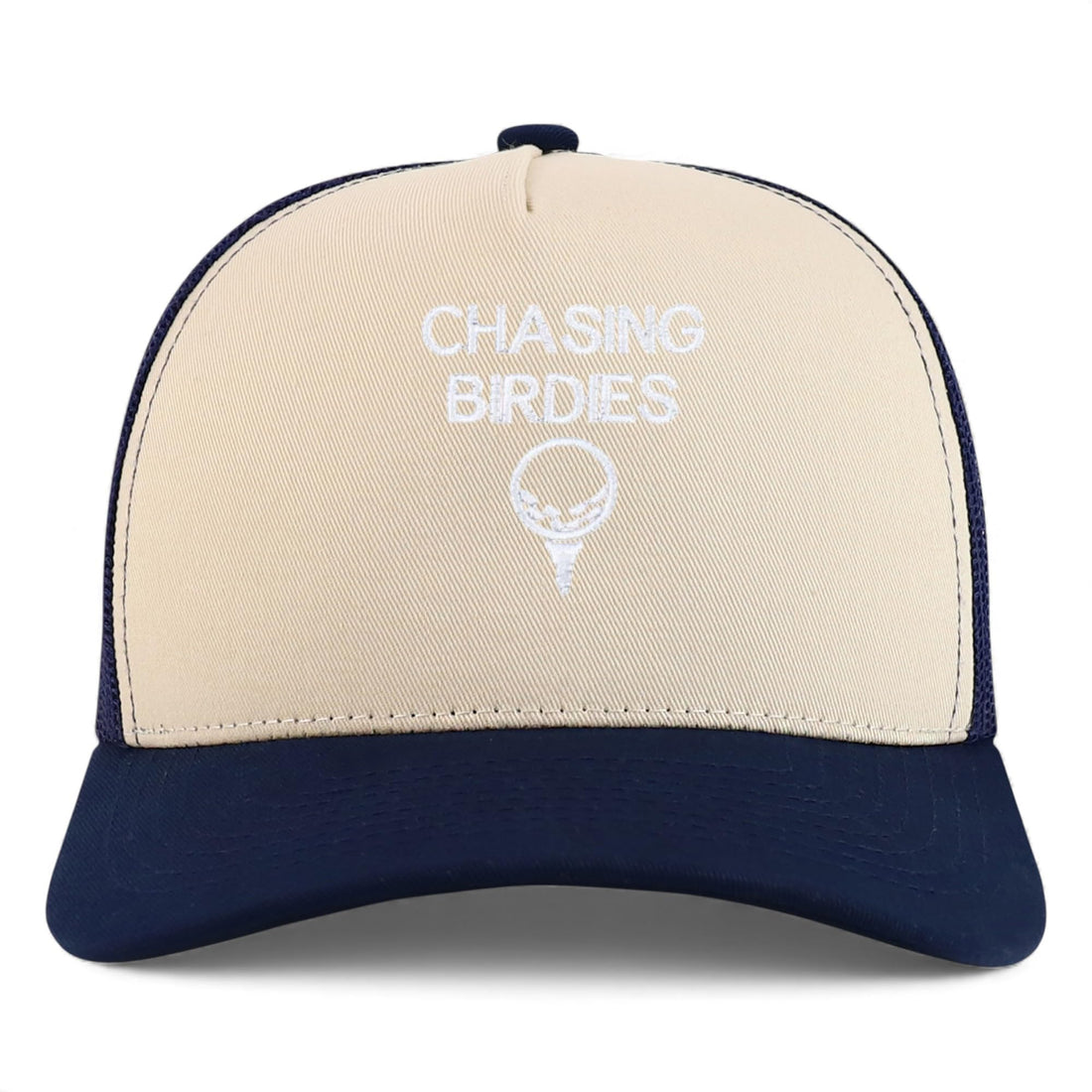 Trendy Apparel Shop Chasing Birdies Embroidered 5 Panel Snapback Trucker Cap