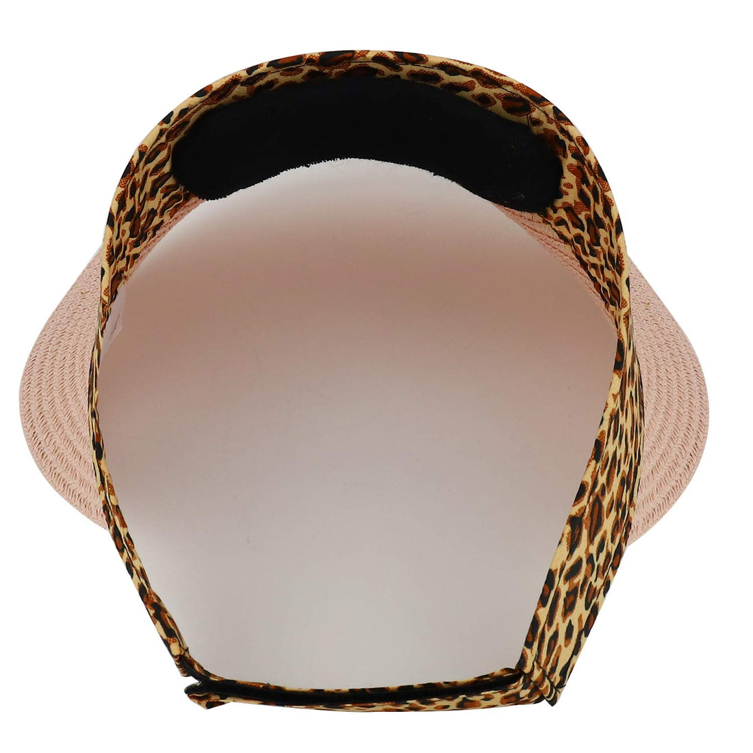 Trendy Apparel Shop Leopard Print Headband Paper Braid Adjustable Sun Visor Hat