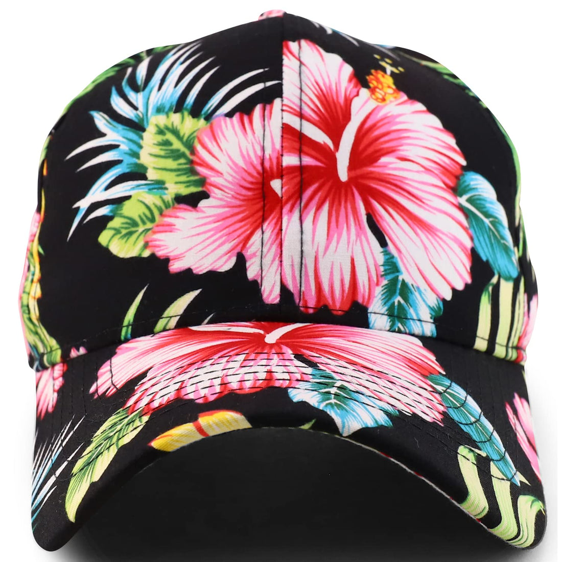 Trendy Apparel Shop Tropical Flower Hibiscus Pattern Print Baseball Cap