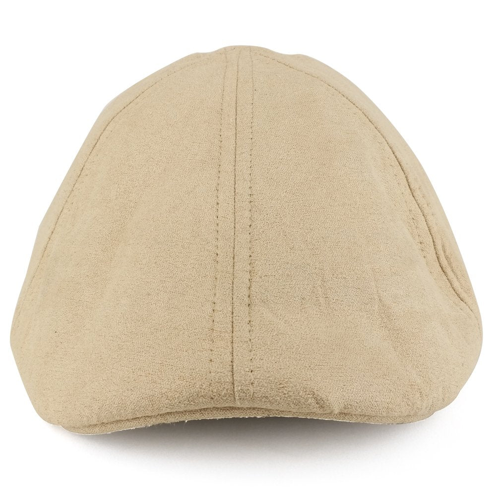 Trendy Apparel Shop Plain Suede Ivy Cap Lined with Quilted Satin