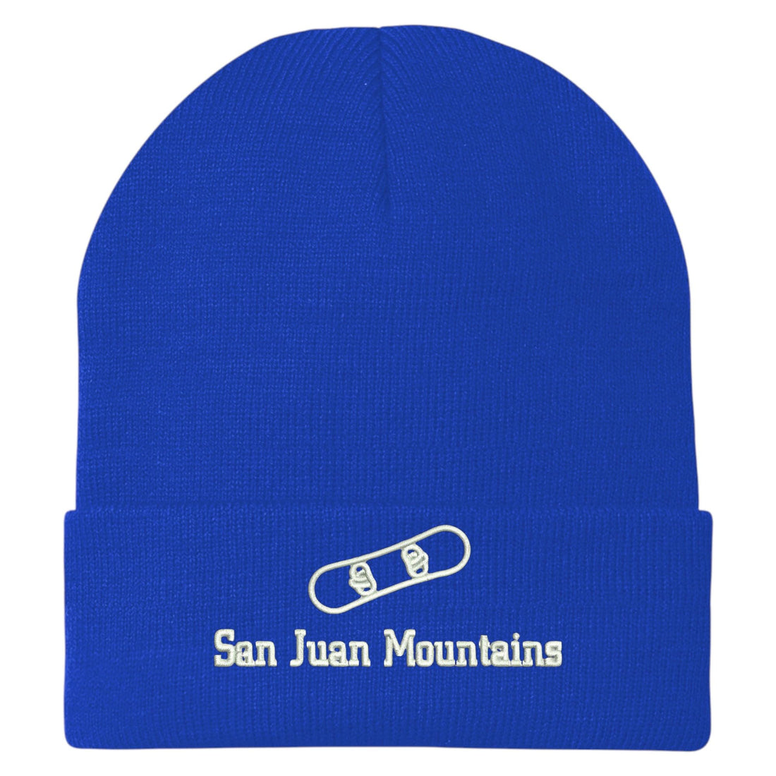 Trendy Apparel Shop San Juan Mountains Snowboard Logo Embroidered Long Cuff Beanie