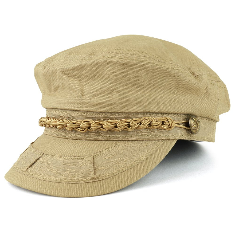 Trendy Apparel Shop 100% Cotton Baker Boy Cap with Rope Band