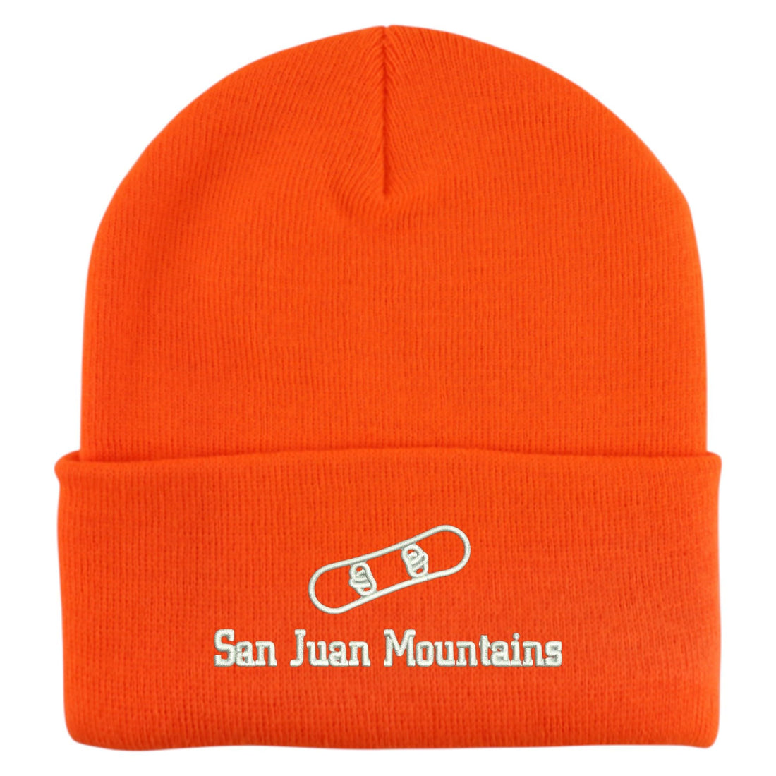 Trendy Apparel Shop San Juan Mountains Snowboard Logo Embroidered Long Cuff Beanie