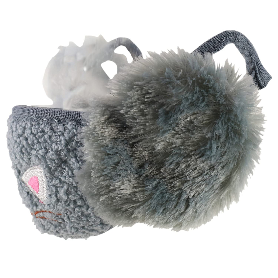 Trendy Apparel Shop Kids Winter Animal Face Breathable Cat Mask & Earmuffs