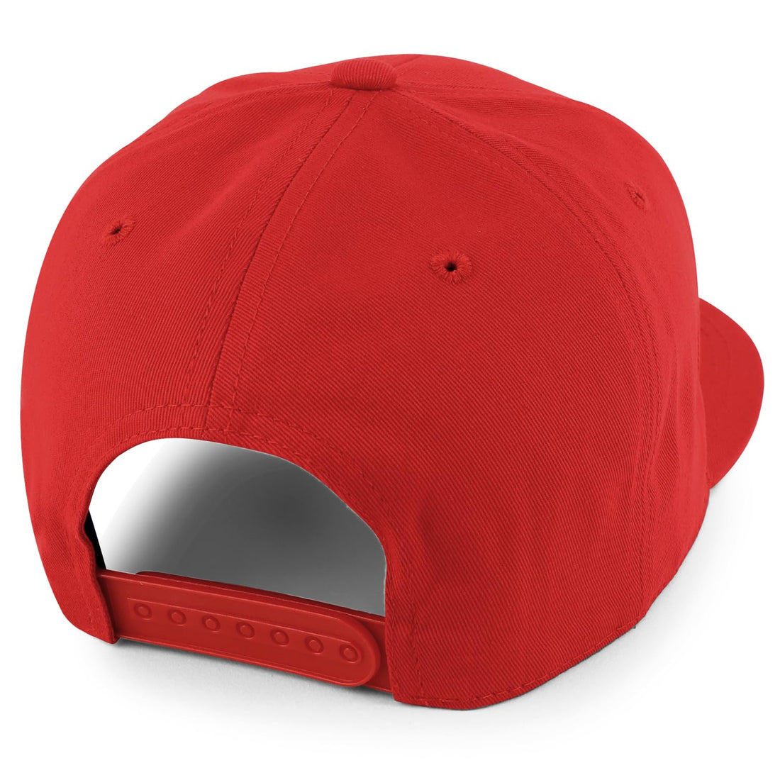 Trendy Apparel Shop 100% Cotton Plain Structured 6 Panels Flatbill Snapback Baseball Cap
