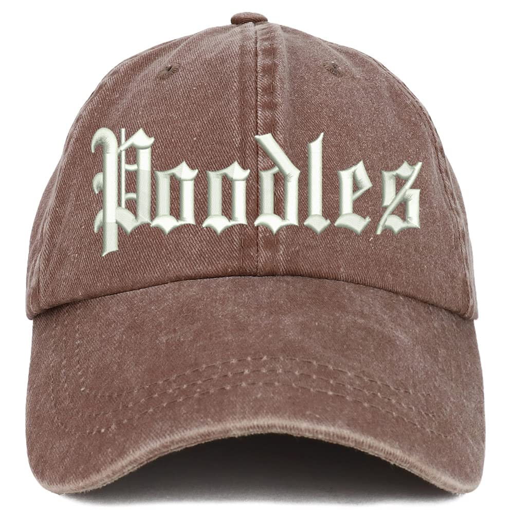 Trendy Apparel Shop Old English Poodles Washed Pigment Dyed Baseball Cap