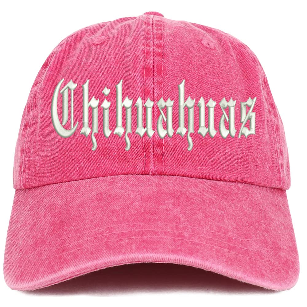 Trendy Apparel Shop Old English Chihuahuas Washed Pigment Dyed Baseball Cap