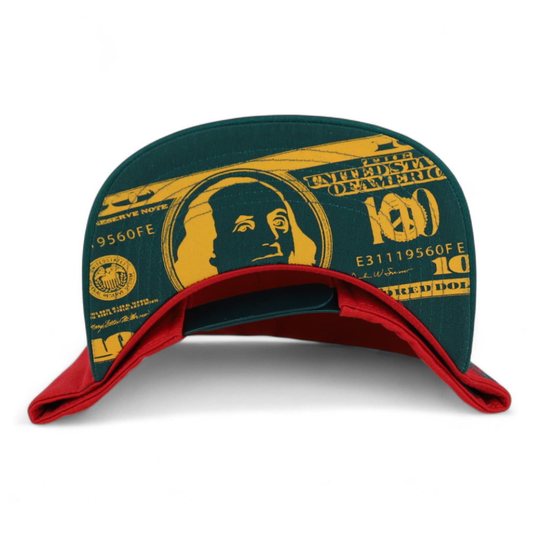 Trendy Apaprel Shop 5 Panel Bear Money Design Embroidered Flatbill Snapback Cap
