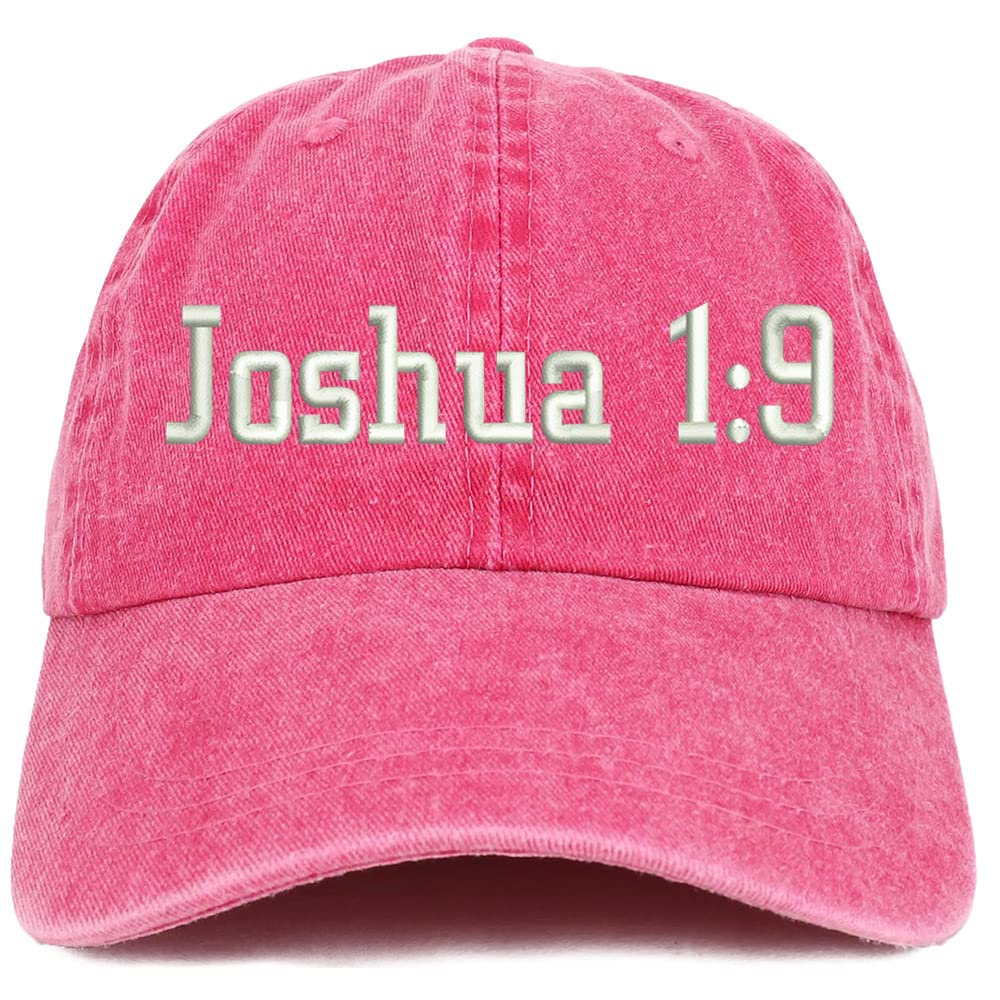 Trendy Apparel Shop Joshua 1:9 Washed Pigment Dyed Baseball Cap