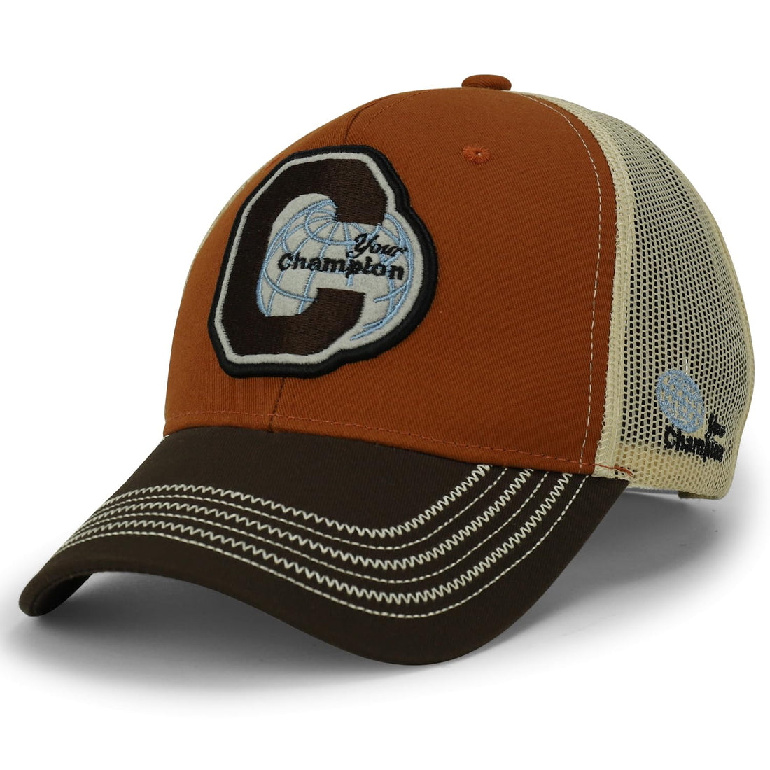 Trendy Apparel Shop Champion Embroidered Snapback Trucker Cap