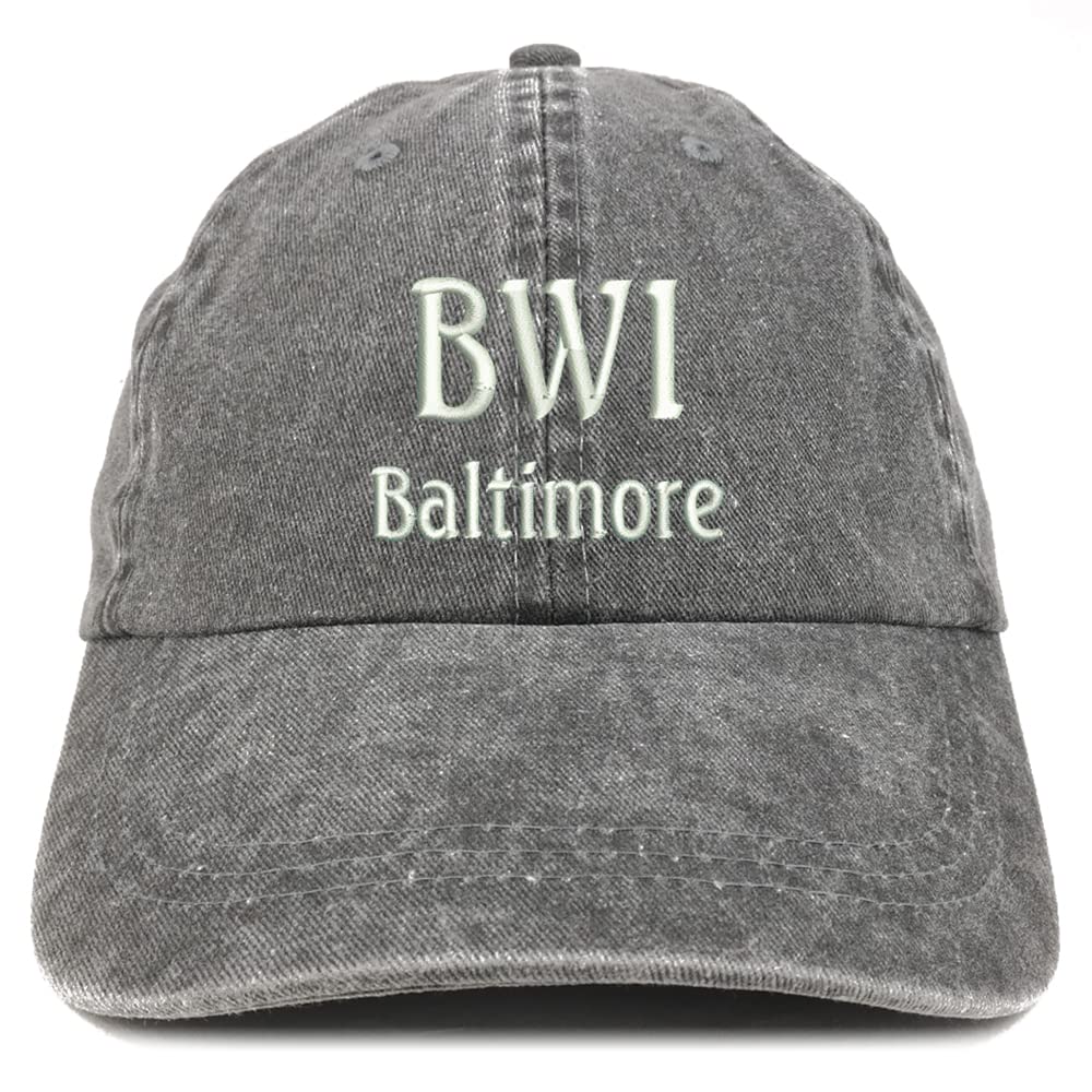 Trendy Apparel Shop BWI Baltimore Embroidered Pigment Dyed Washed Baseball Cap
