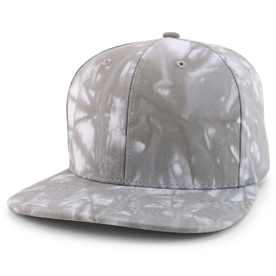 Trendy Apparel Shop Plain 100% Cotton Tie Dyed Pattern Flatbill Snapback Baseball Cap