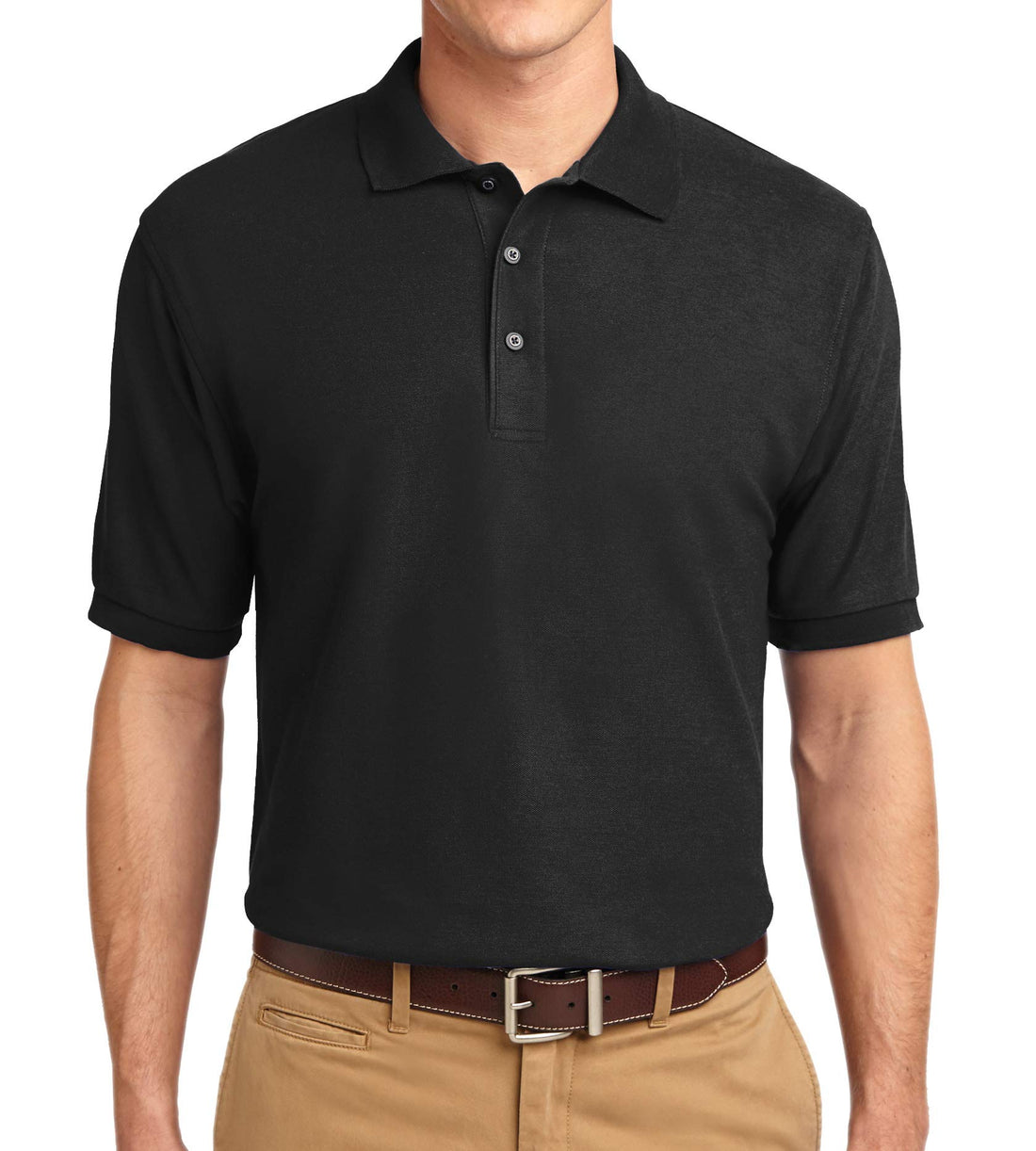 Trendy Apparel Shop Silky Classic Comfortable Fit Wrinkle Resistant Polyester Blend Men's Polo Big and Tall Shirt