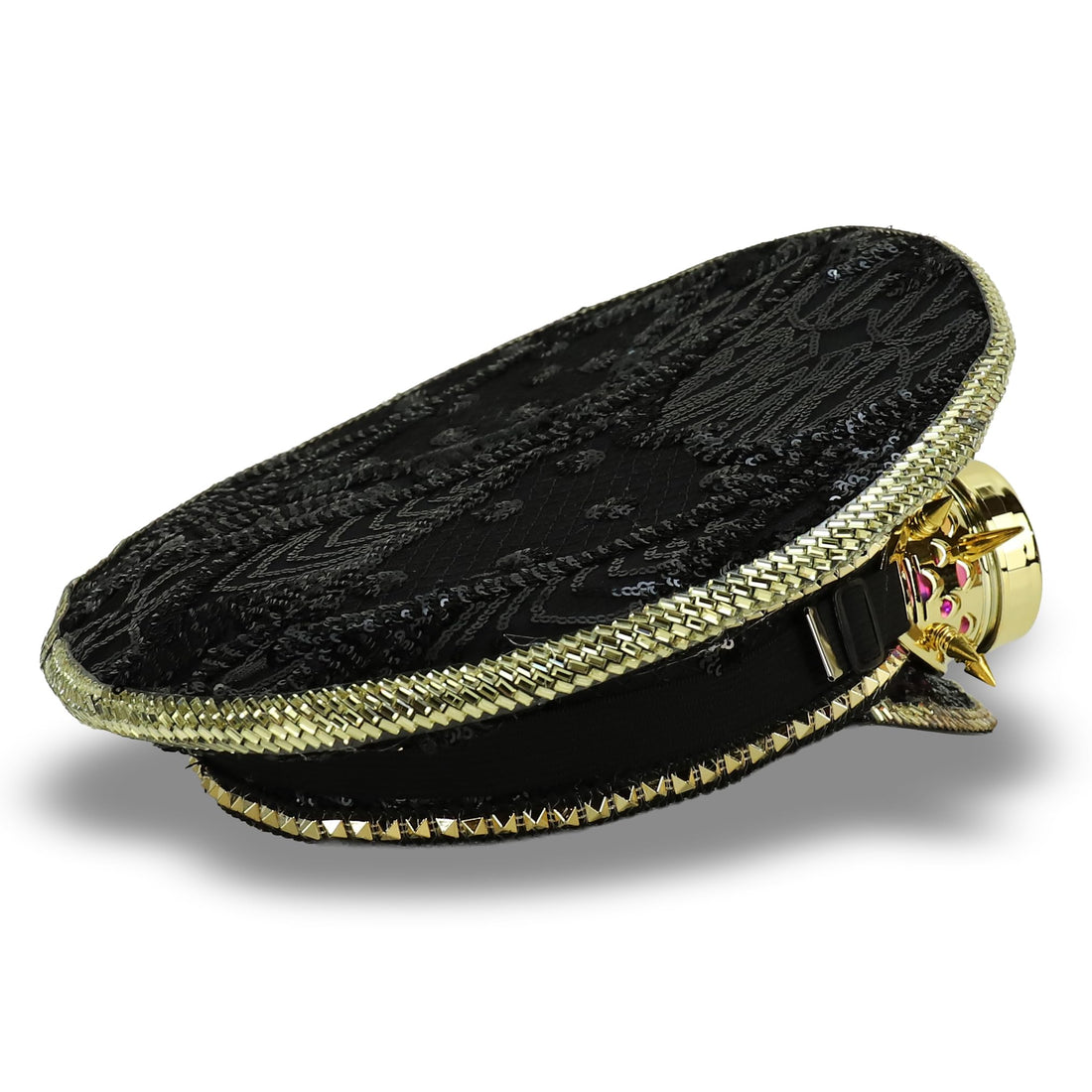 Trendy Apparel Shop Festival Party Sparkly Sequin Rhinestone Captain Hat
