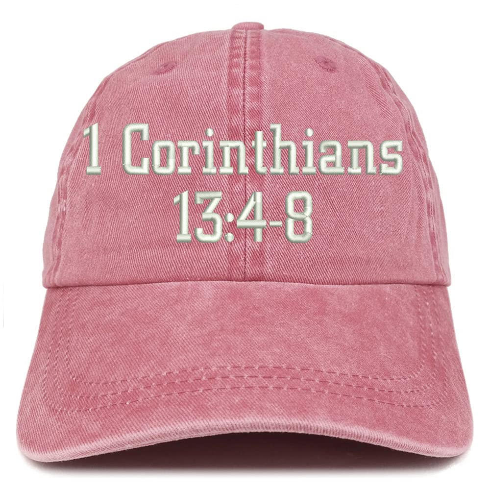 Trendy Apparel Shop 1 Corinthians 13:4-8 Washed Pigment Dyed Baseball Cap