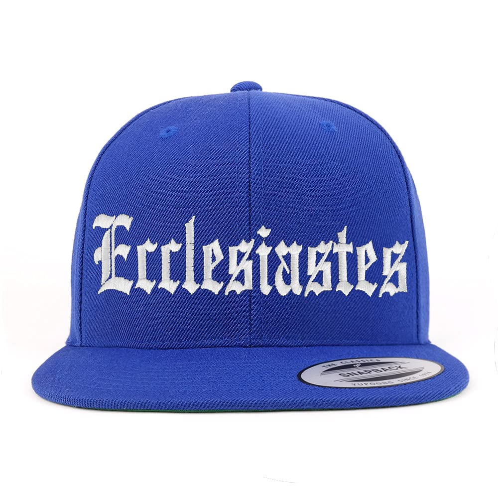 Trendy Apparel Shop Ecclesiastes Old English Embroidered Flatbill Snapback