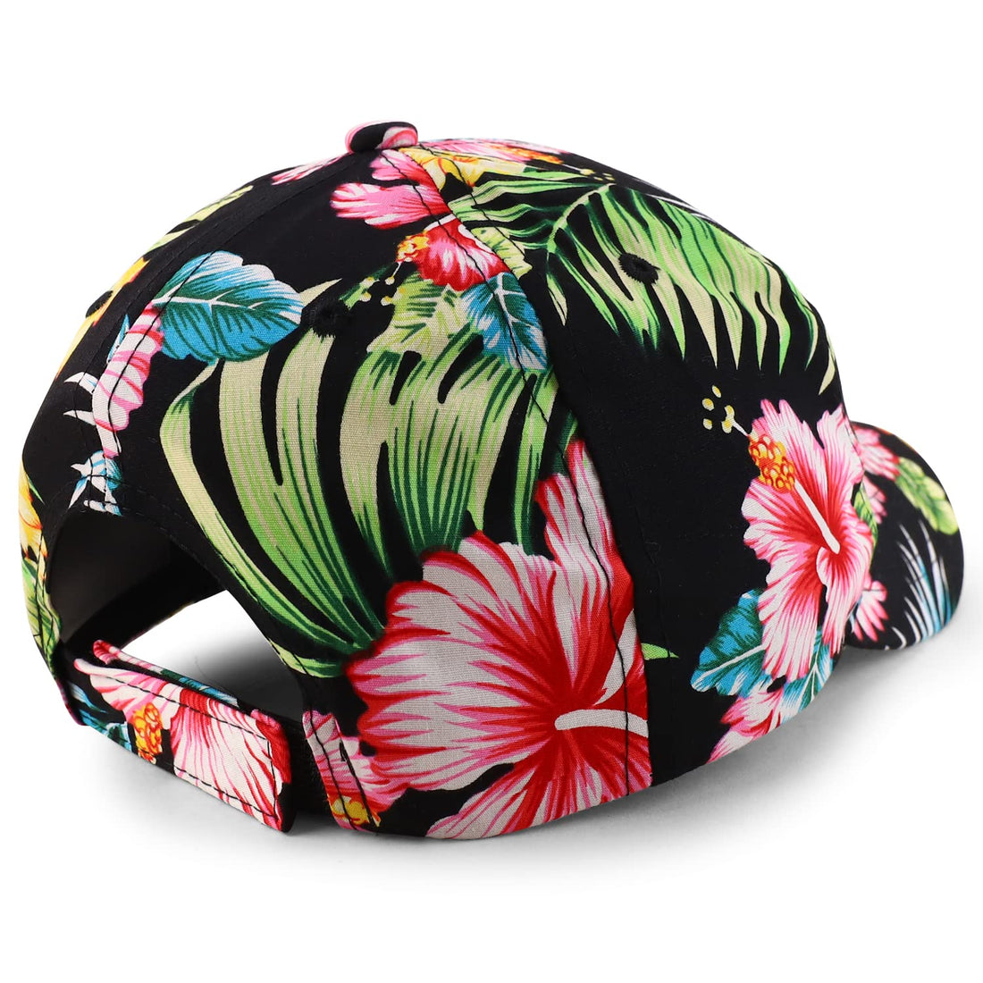 Trendy Apparel Shop Tropical Flower Hibiscus Pattern Print Baseball Cap