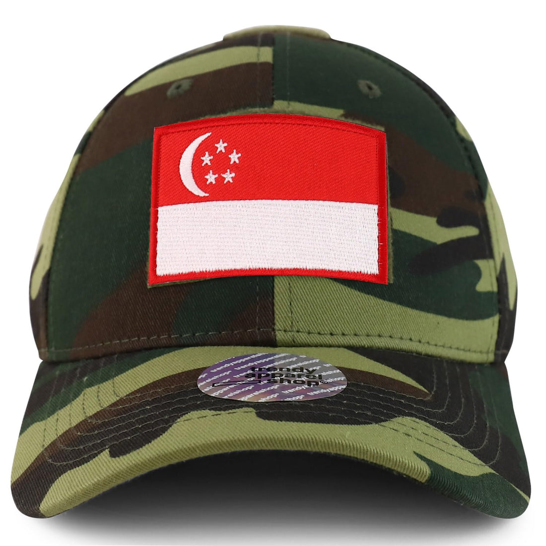 Trendy Apparel Shop Singapore Flag Hook and Loop Patch Tactical Baseball Cap