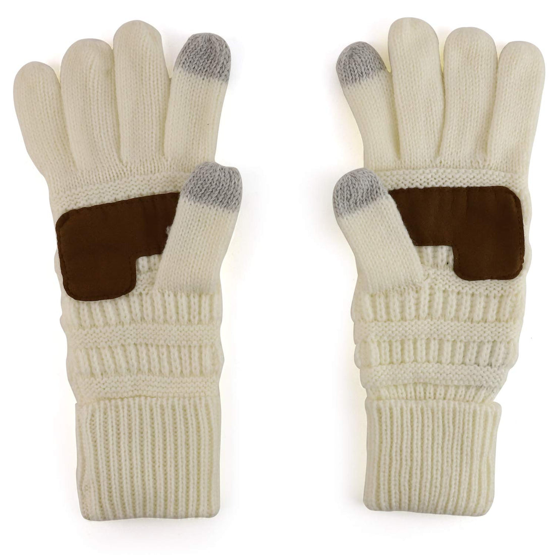 Trendy Apparel Shop Touchscreen Smartphone Suede Palm Texting Knit Gloves