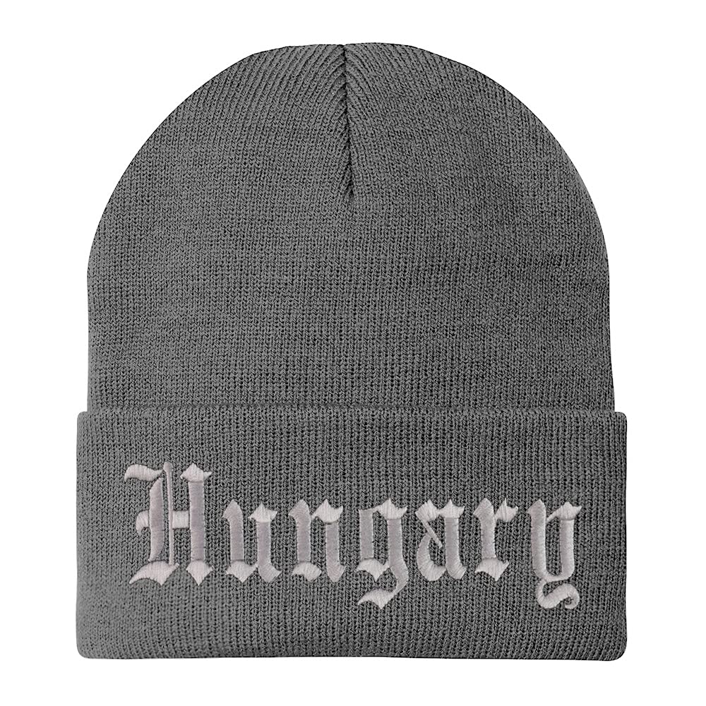 Trendy Apparel Shop Hungary Old English Embroidered Long Cuff Beanie