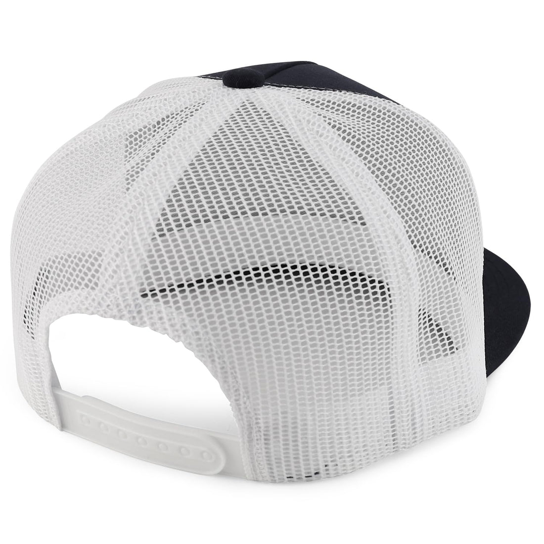 Trendy Apparel Shop Structured High Crown 5 Panel Round Flat Bill Trucker Cap