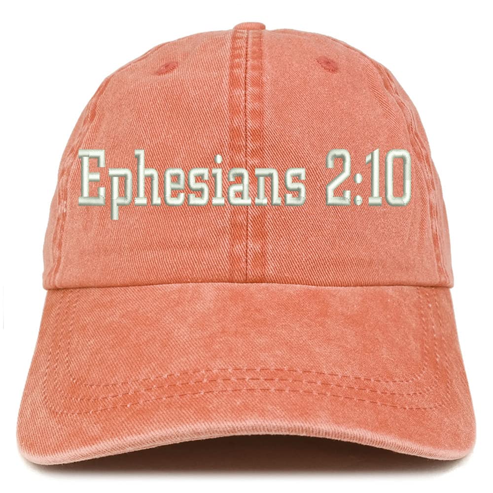 Trendy Apparel Shop Ephesians 2:10 Washed Pigment Dyed Baseball Cap