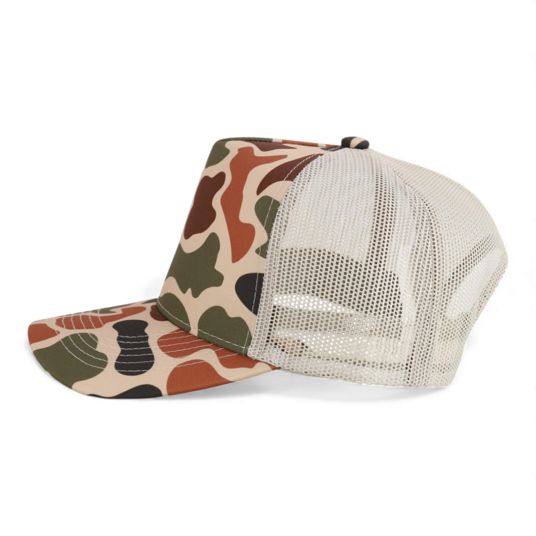 Trendy Apparel Shop 5 Panel Structured Crown Curved Bill Trucker Cap