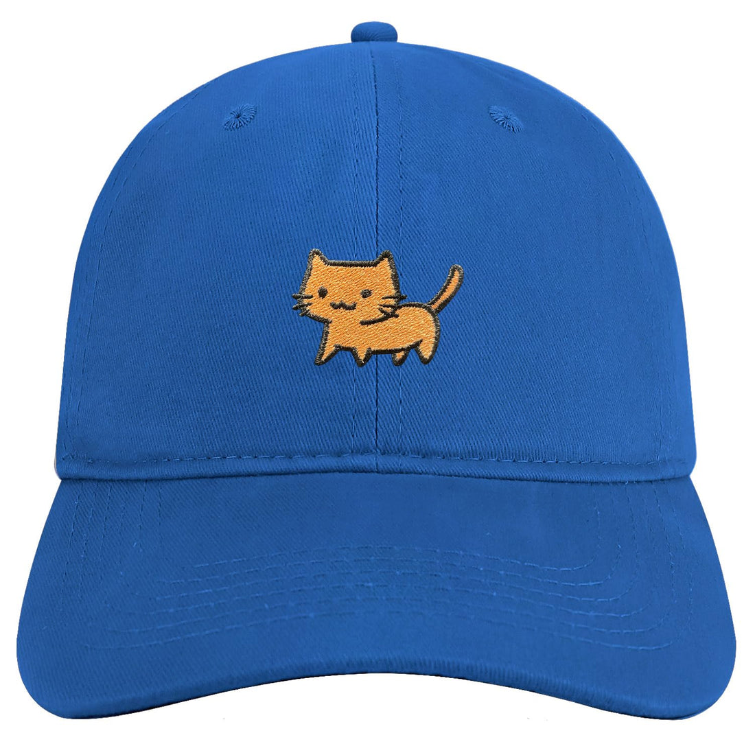 Trendy Apparel Shop Little Kitty Cat Embroidered Unstructured Cotton Dad Hat - Royal