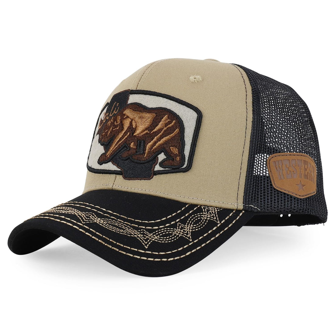 Trendy Apaprel Shop Cali Bear Embroidered Western Trucker Cap
