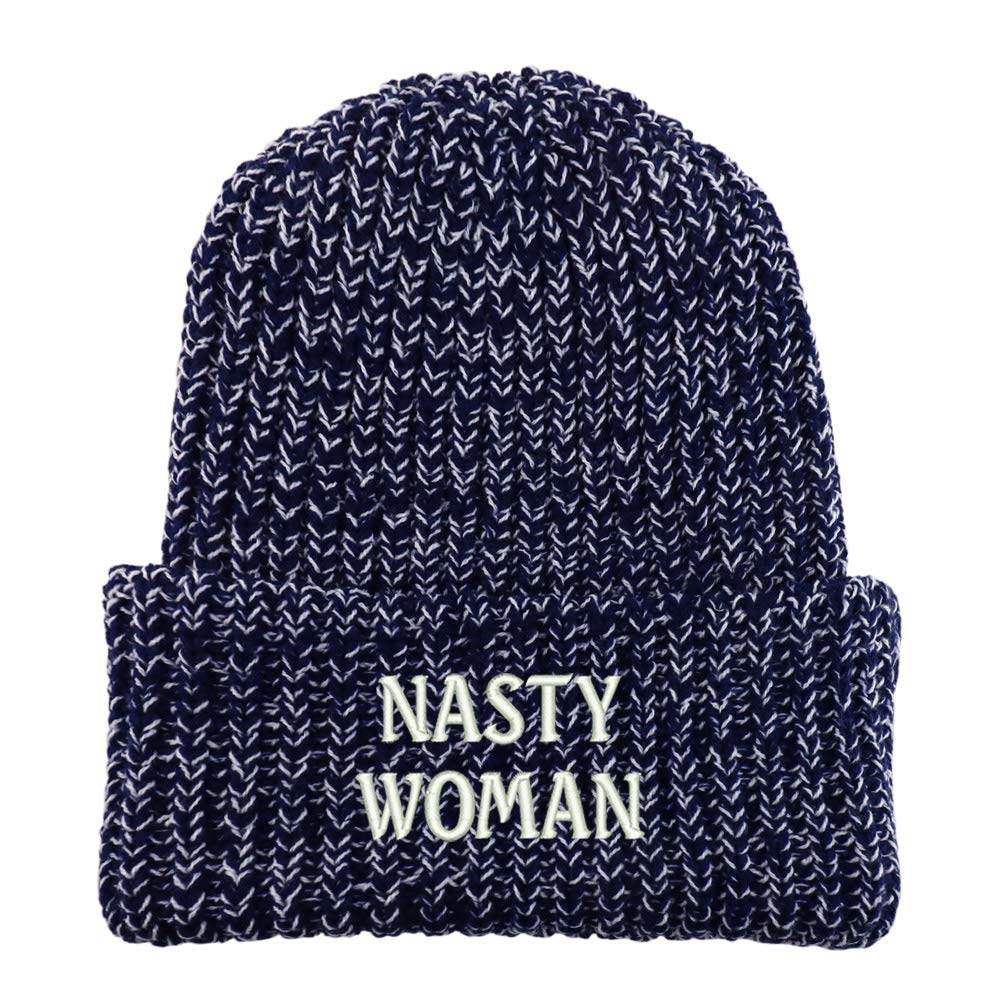 Trendy Apparel Shop Nasty Woman Long Cuffed Thick Ribbed Knit Beanie